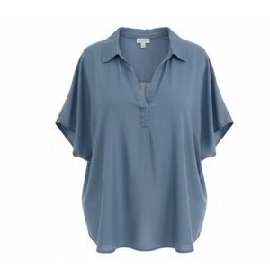 Market & Spruce Stitch Fix Blue Dolman Sleeve Blouse Women's 3X Soft Tencel Top
